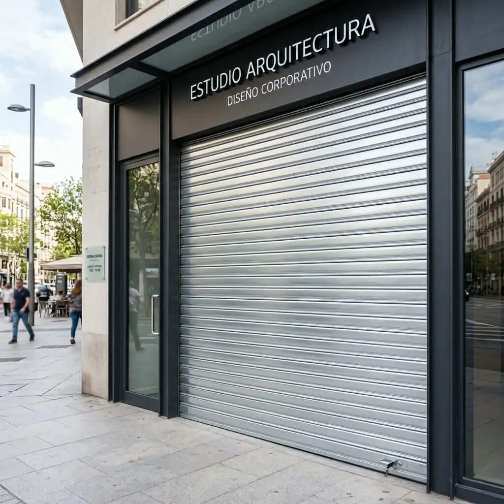 Cortinas metálicas de enrollar premium instaladas en comercio